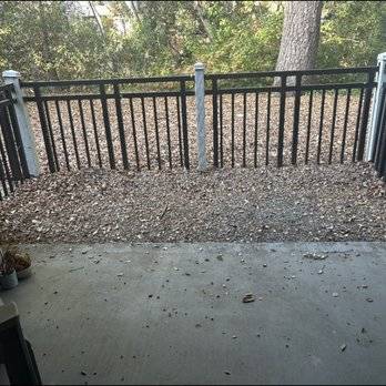 Before: bare dirt patio